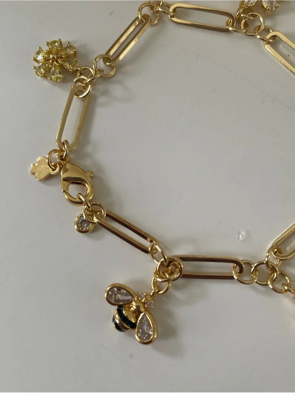 kate spade Gold Bee & Floral Charm Link Bracelet
